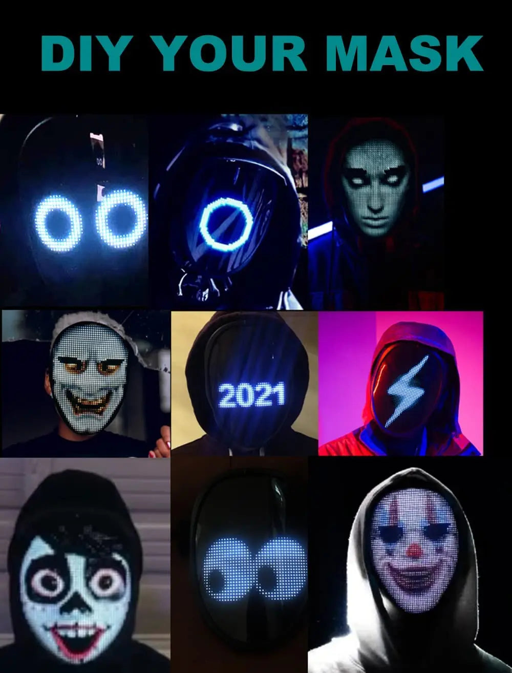 D-Programmable LED Face Mask