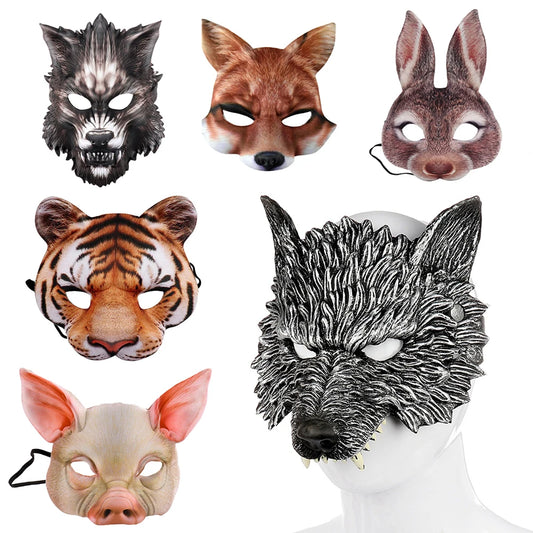 3D Realistic Animal Half Face Mask