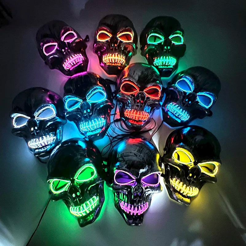 N-Phantom Glow: Skeleton Head Mask